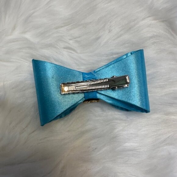 Aqua 3 1/2" Double Stacked Bow Tie Bow   7858 - Picture 2 of 2